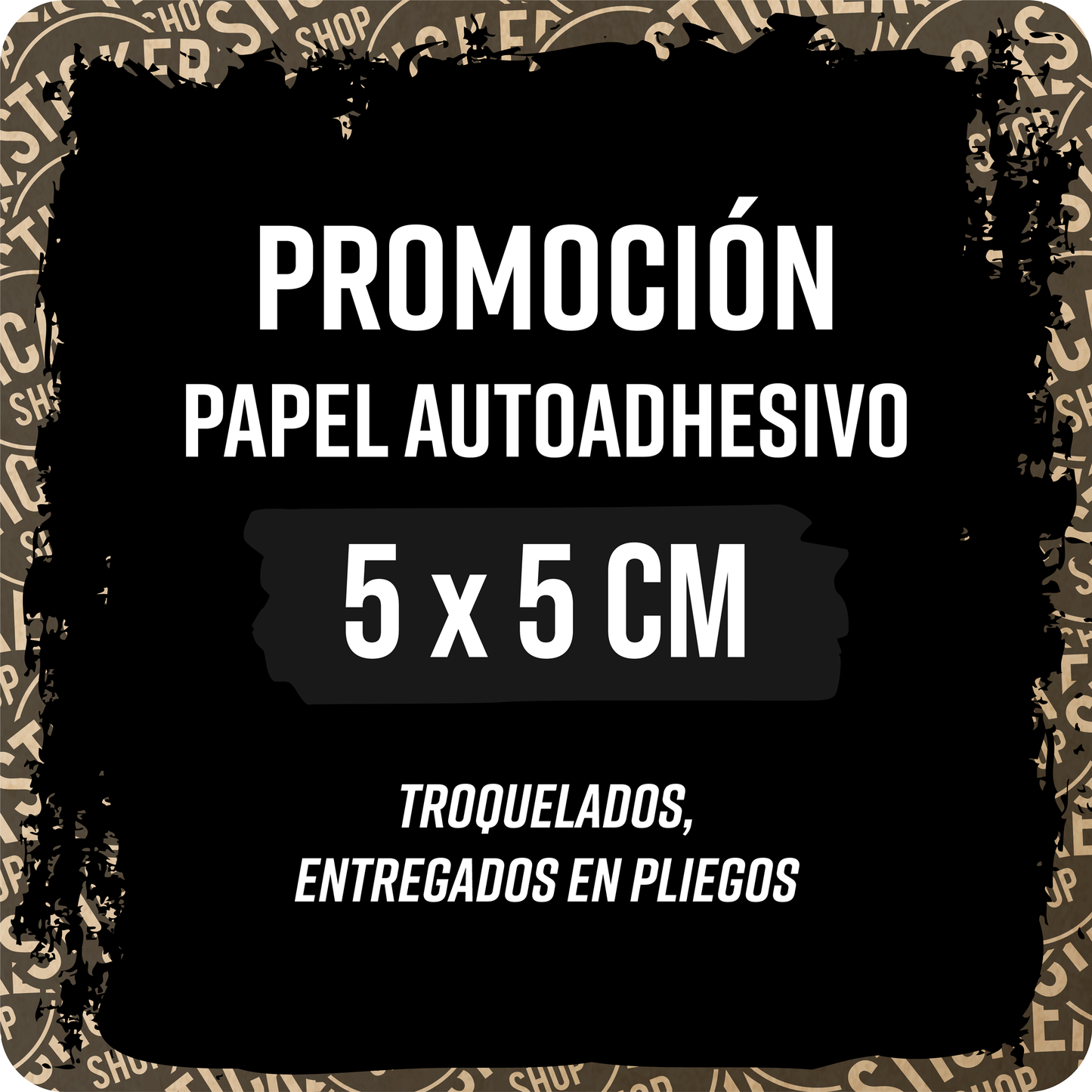 Stickers de papel adhesivo 5x5 cm