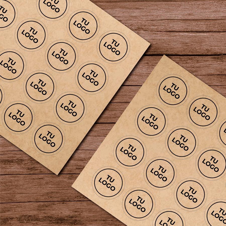 Stickers de papel · Kraft adhesivo