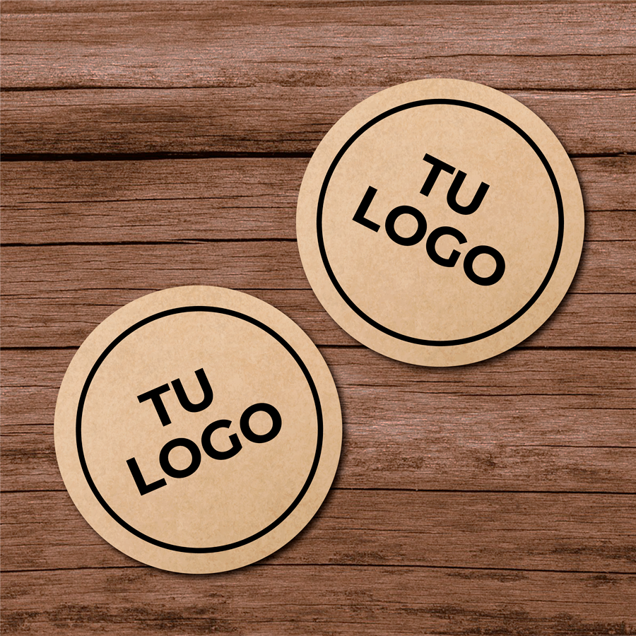 Stickers de papel · Kraft adhesivo