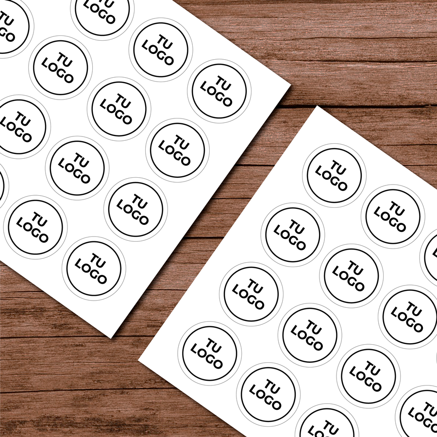 Stickers de papel · Blanco Adhesivo