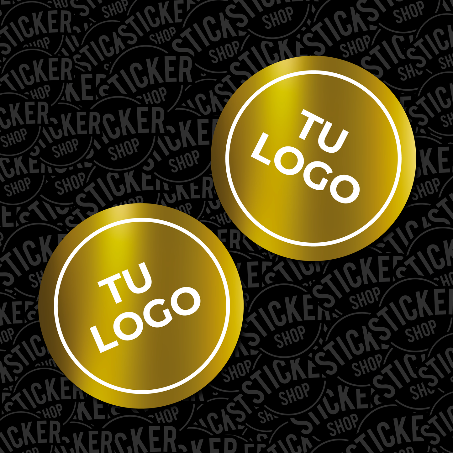 Stickers Dorados con Tinta Blanca