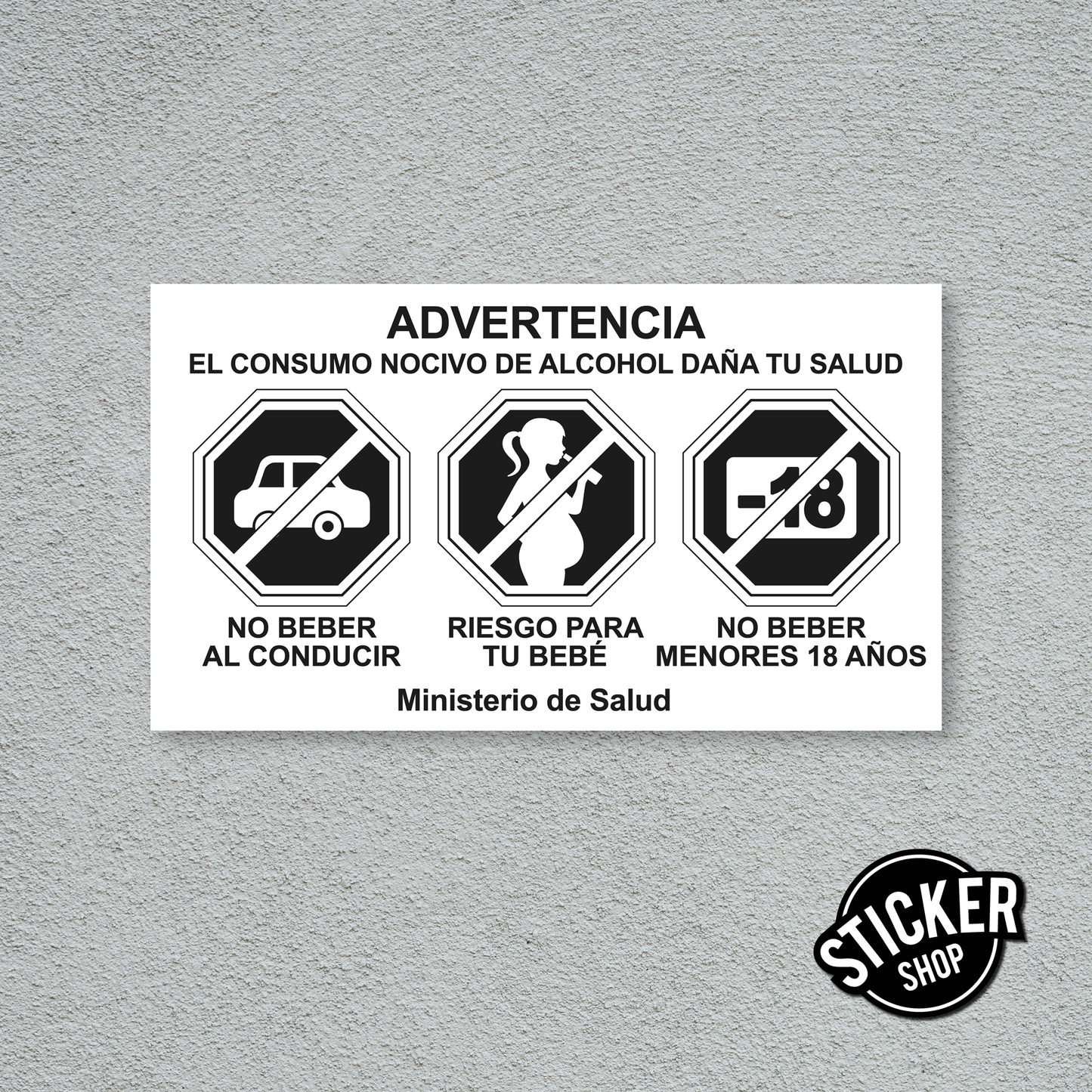 Etiqueta Ley de Alcoholes - Vinilo Blanco