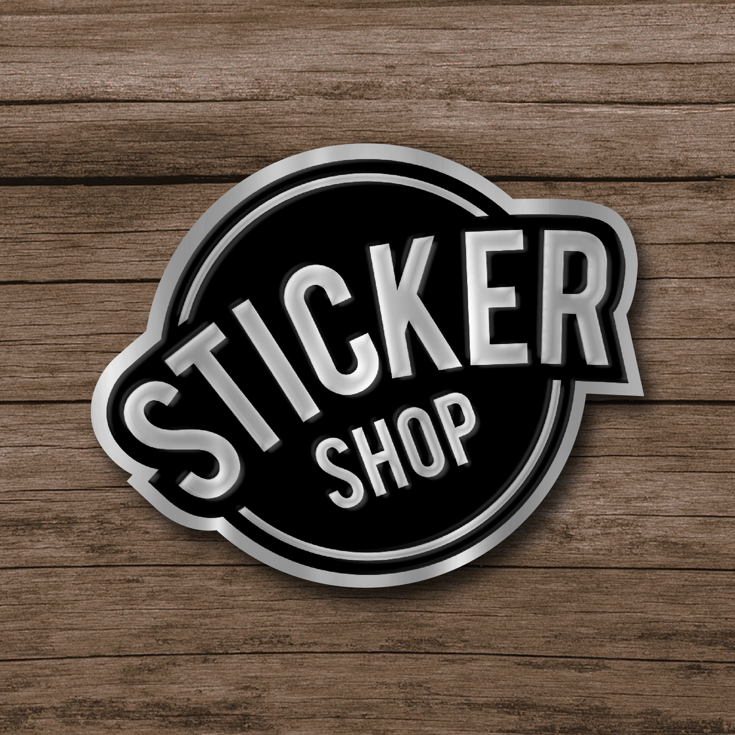Stickers de papel · Plateado adhesivo con barniz sectorizado