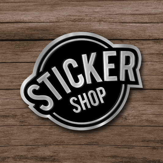 Stickers de papel · Plateado adhesivo con barniz sectorizado