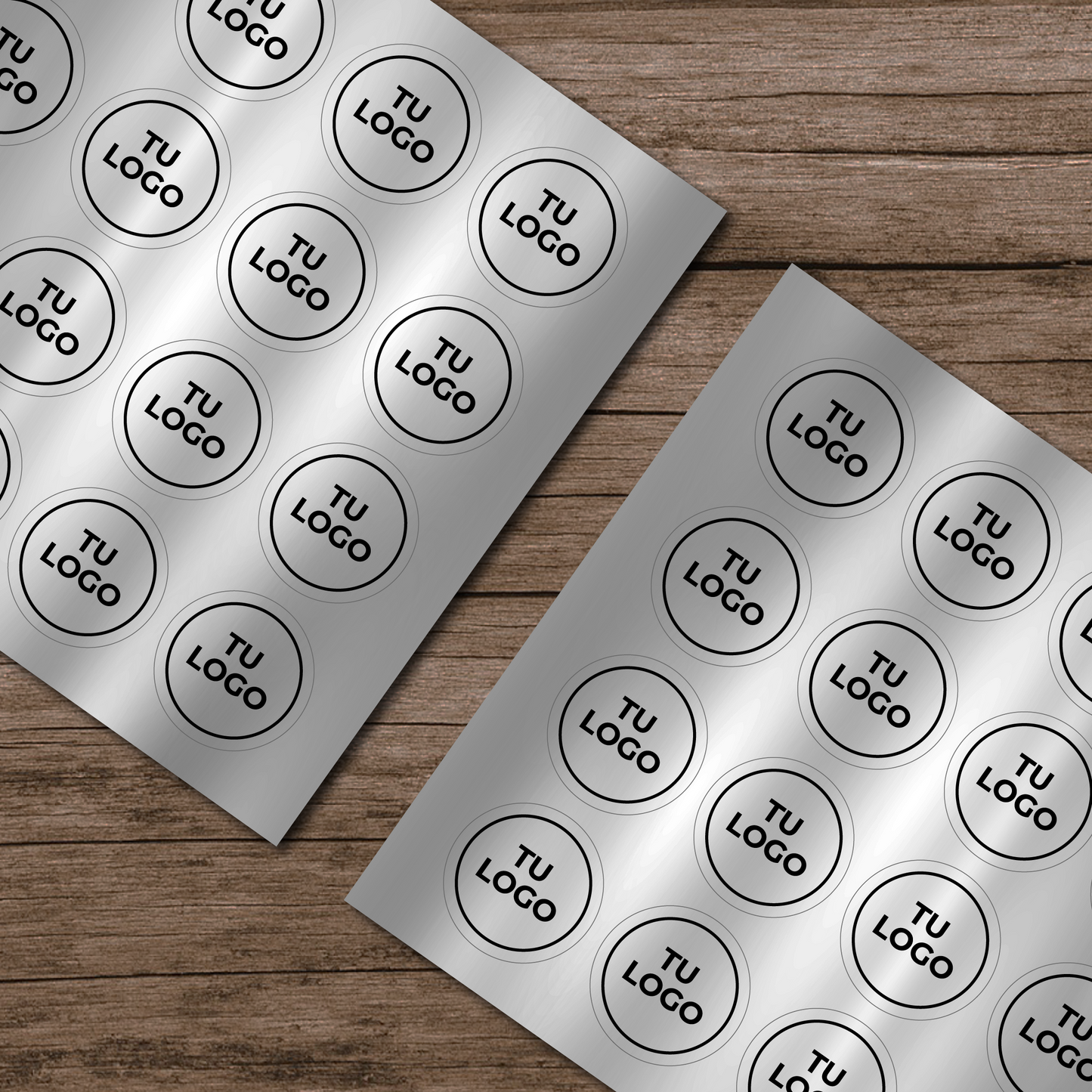 Stickers de papel · Plateado