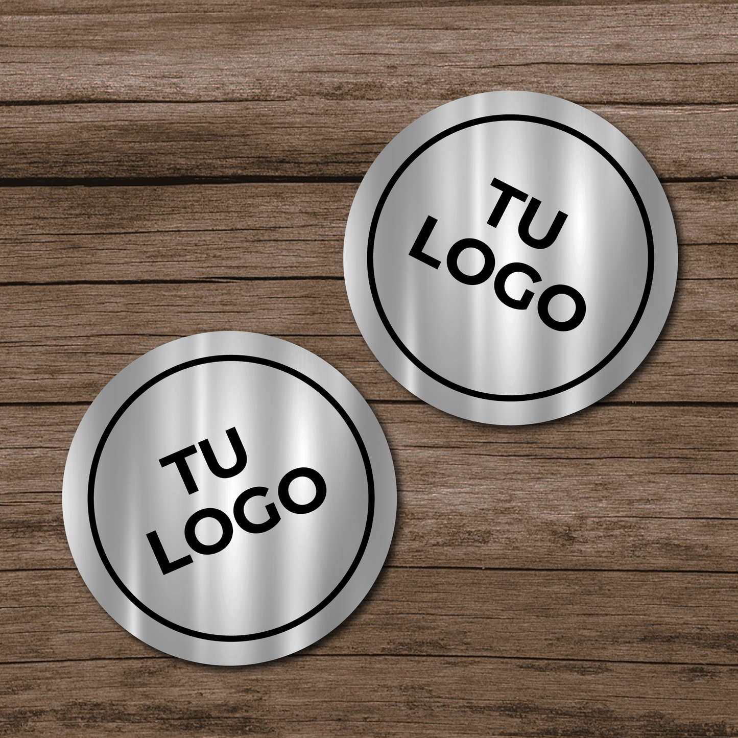 Stickers de papel · Plateado
