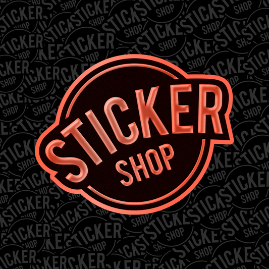 Stickers Rojo Neón con Barniz Sectorizado