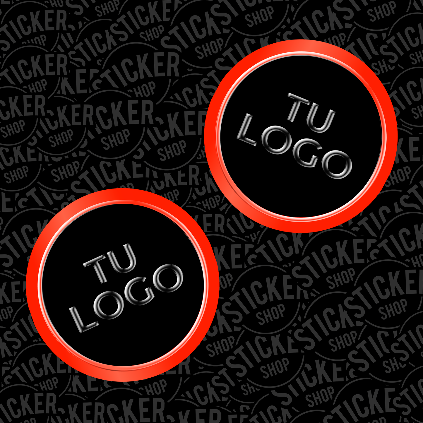 Stickers Rojo Neón con Barniz Sectorizado