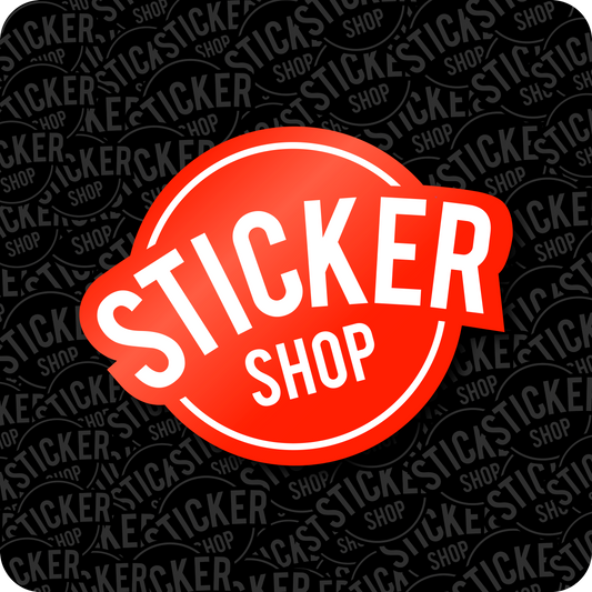 Stickers Rojo Neón con Tinta Blanca