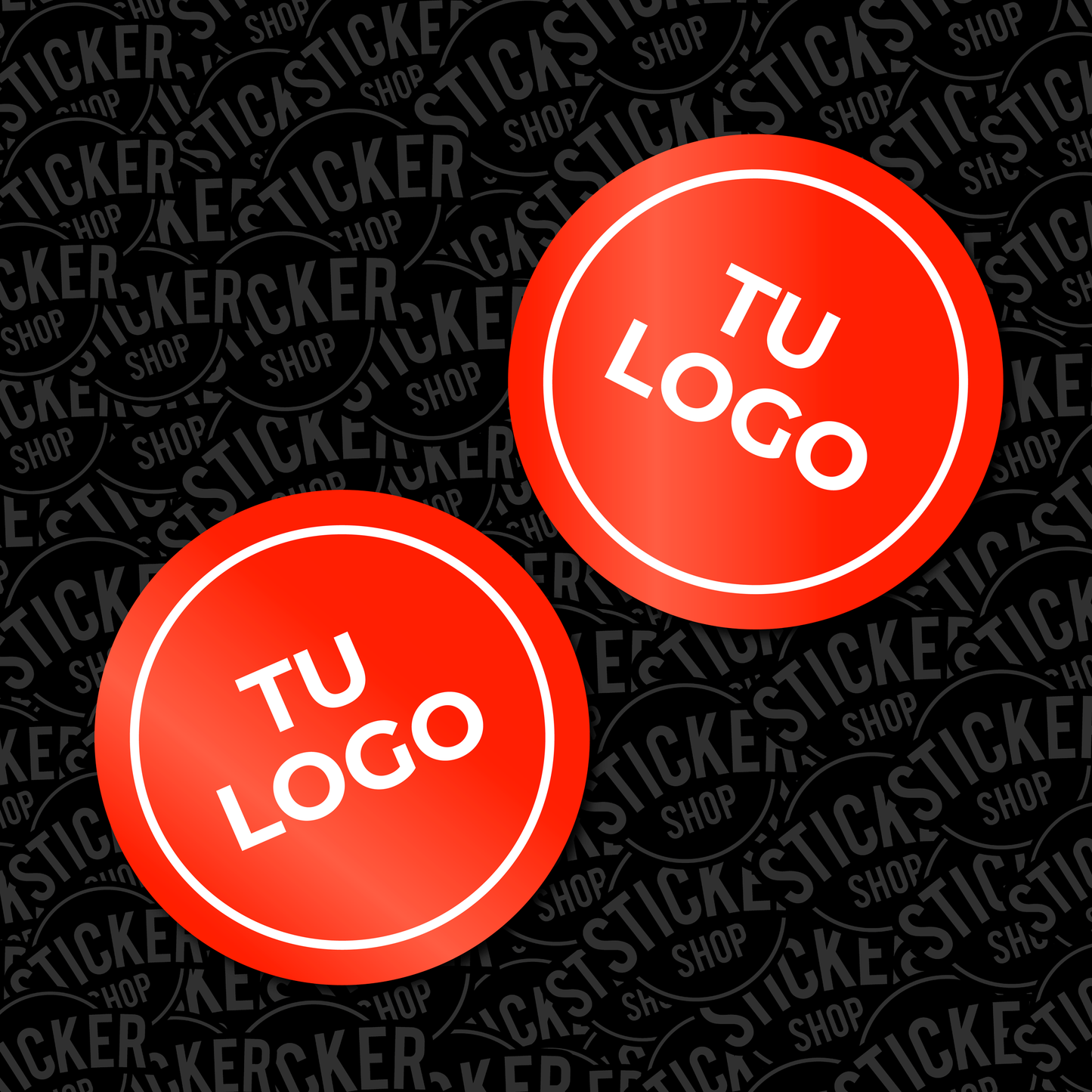 Stickers Rojo Neón con Tinta Blanca