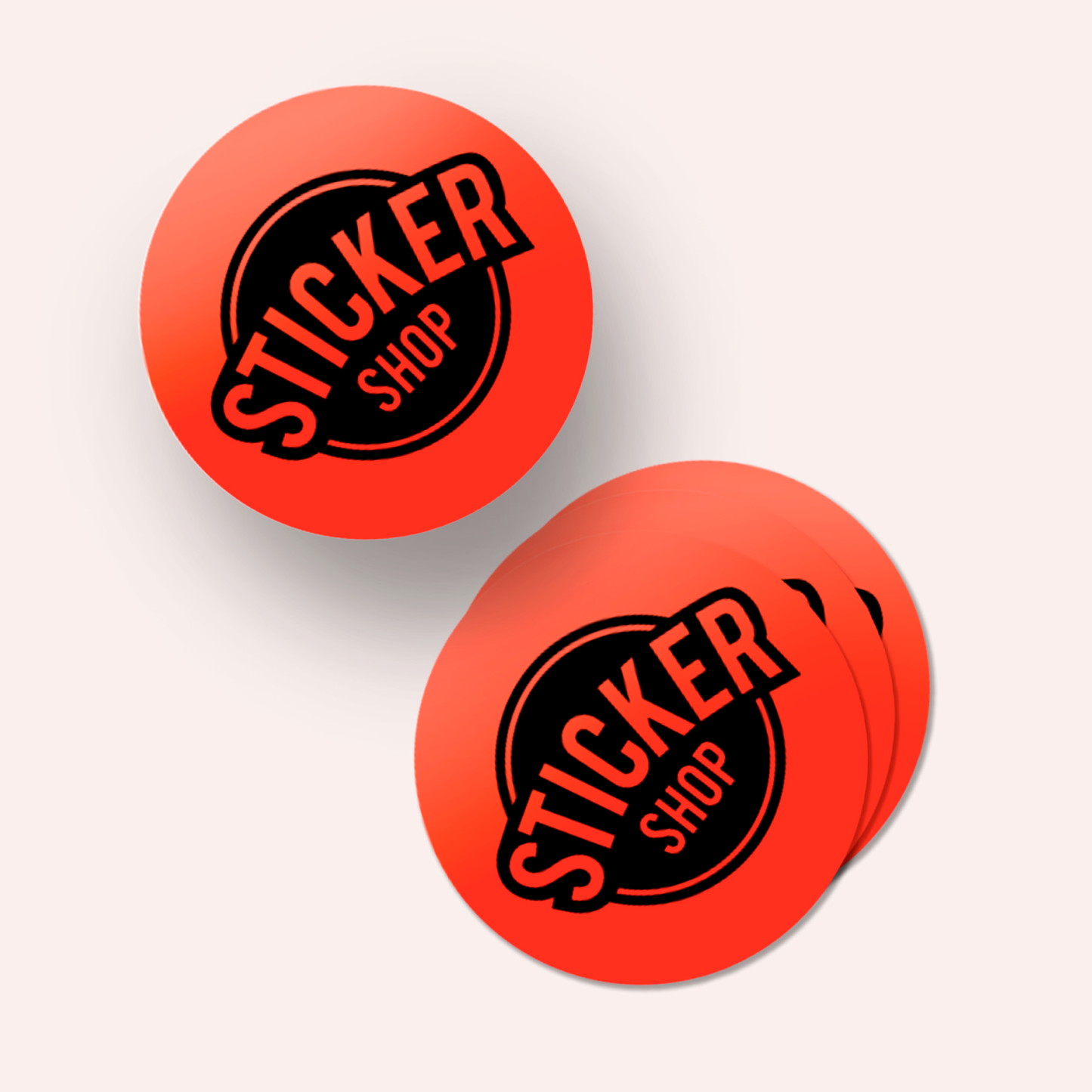 Stickers de Vinilo Rojo Neón