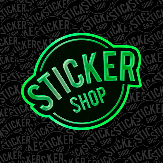 Stickers Verde Neón con Barniz Sectorizado