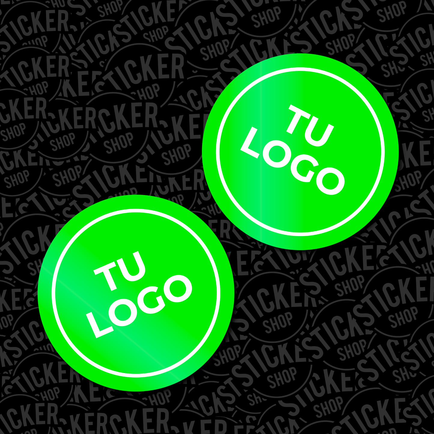 Stickers Verde Neón con Tinta Blanca