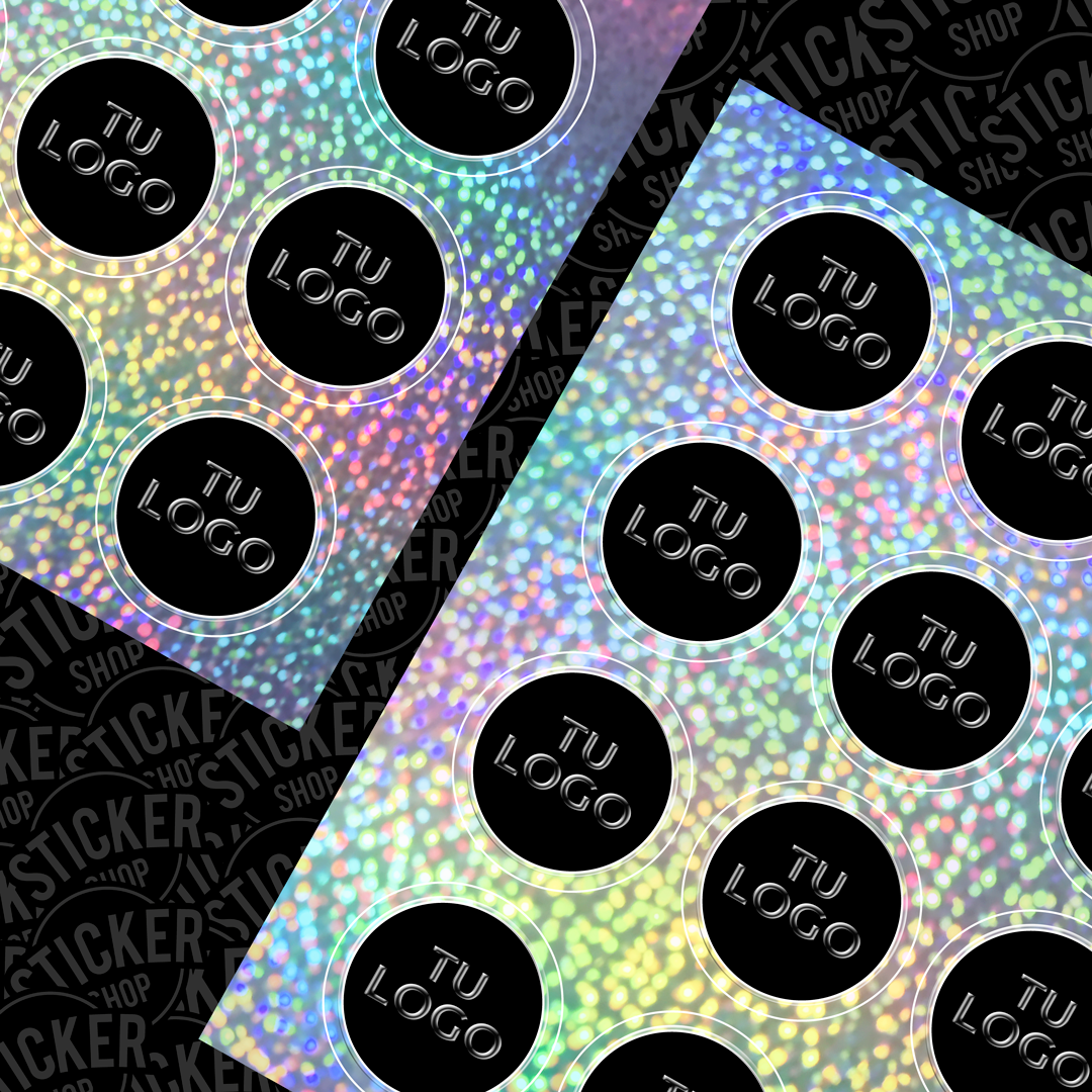 Stickers Glitter Holográfico con Barniz Sectorizado