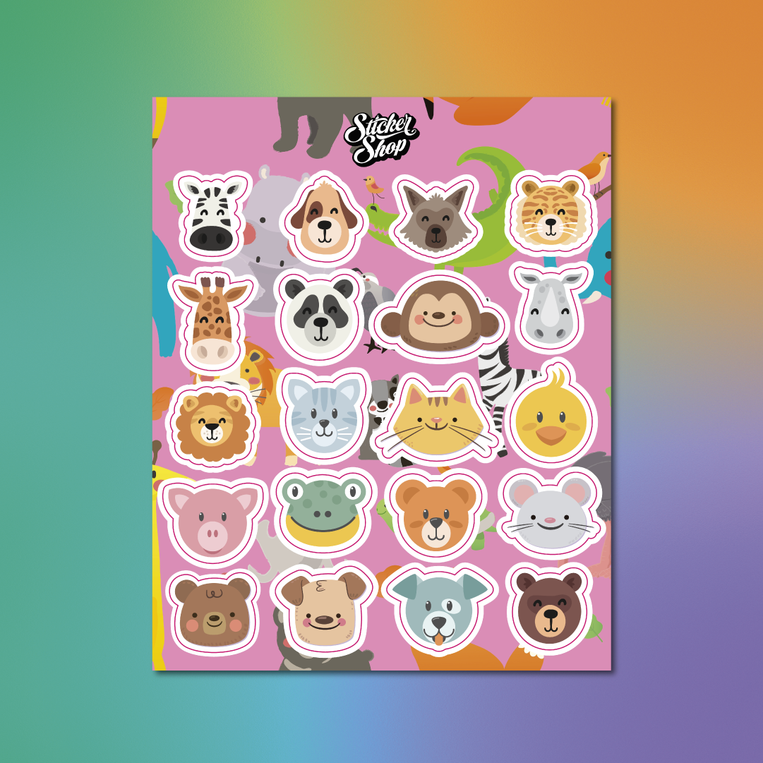 Lámina de Stickers de Animales