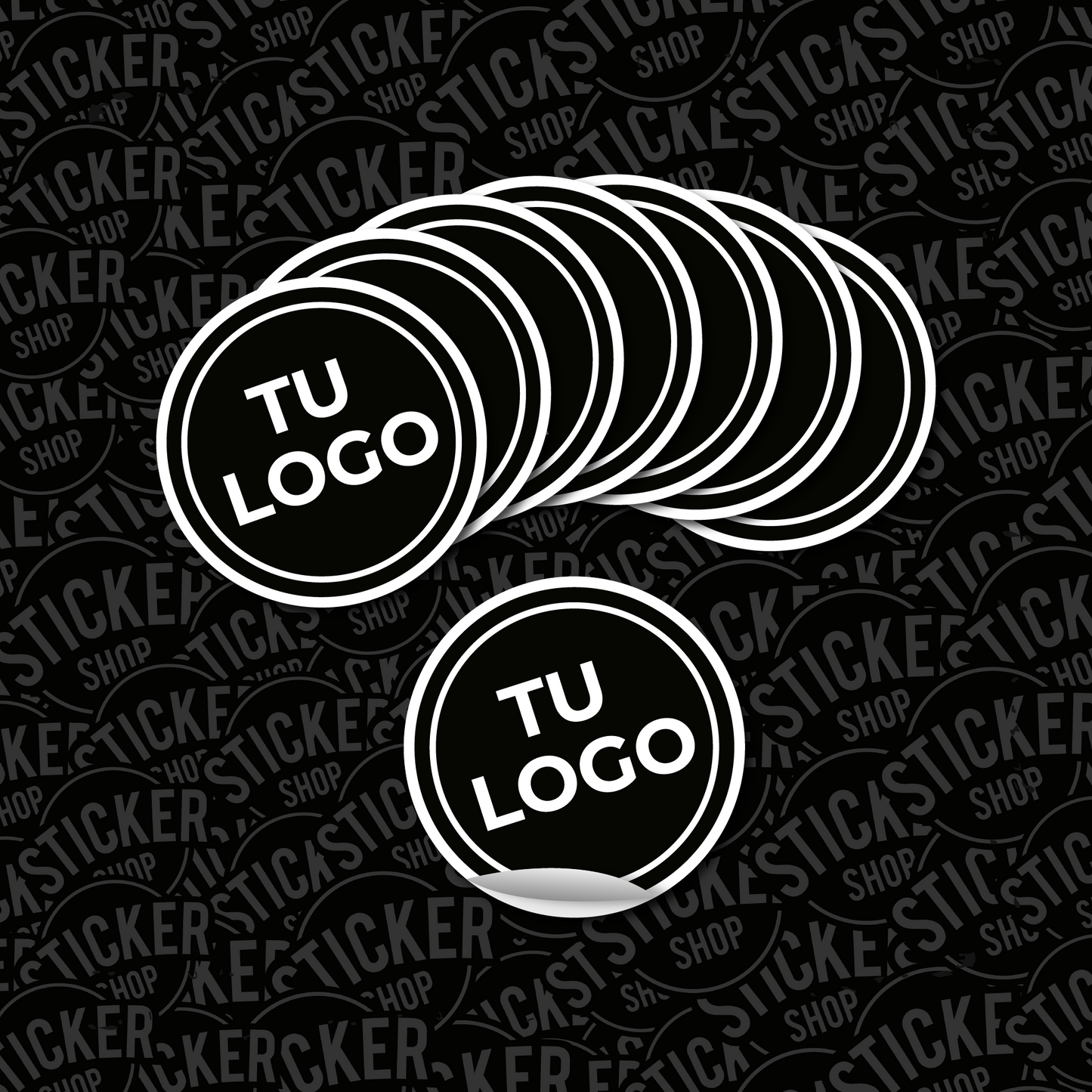 100 stickers 8x8 cm troquelados