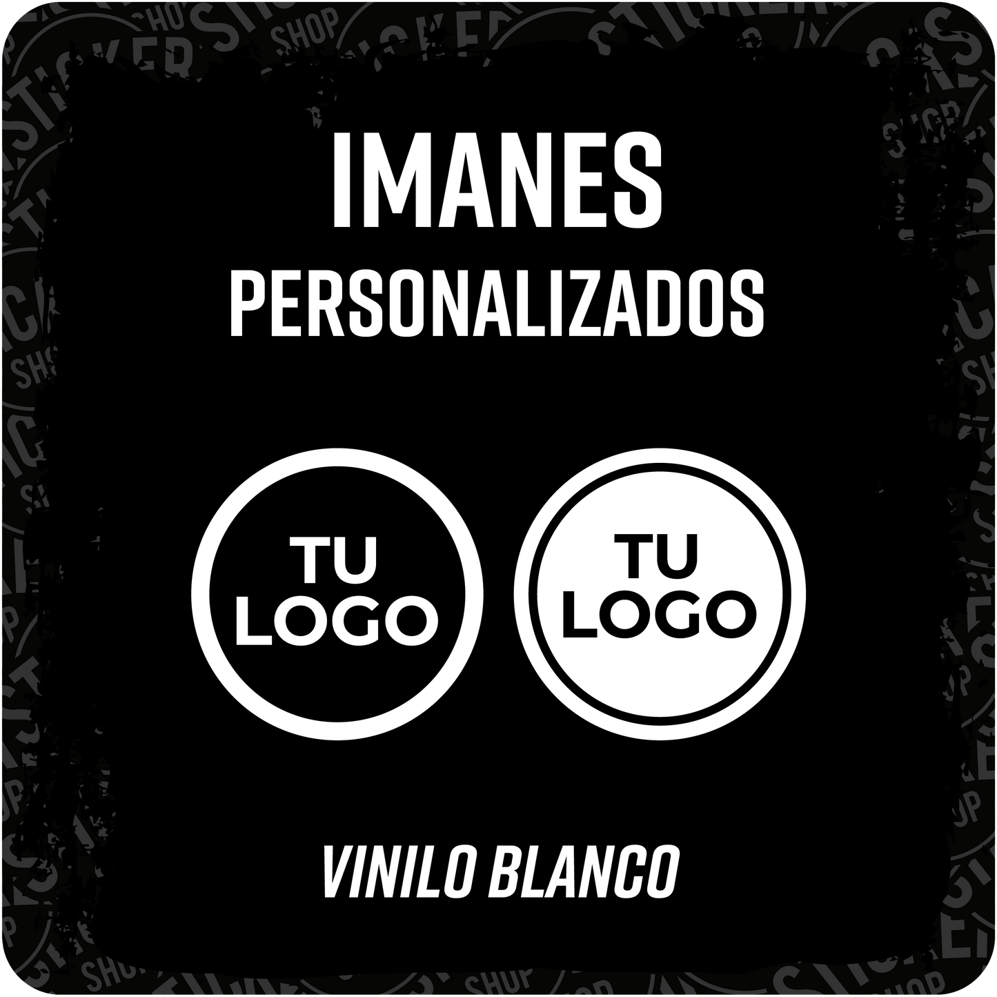 Imanes personalizados impresos sobre vinilo blanco