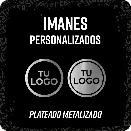 Imanes personalizados impresos sobre vinilo plateado