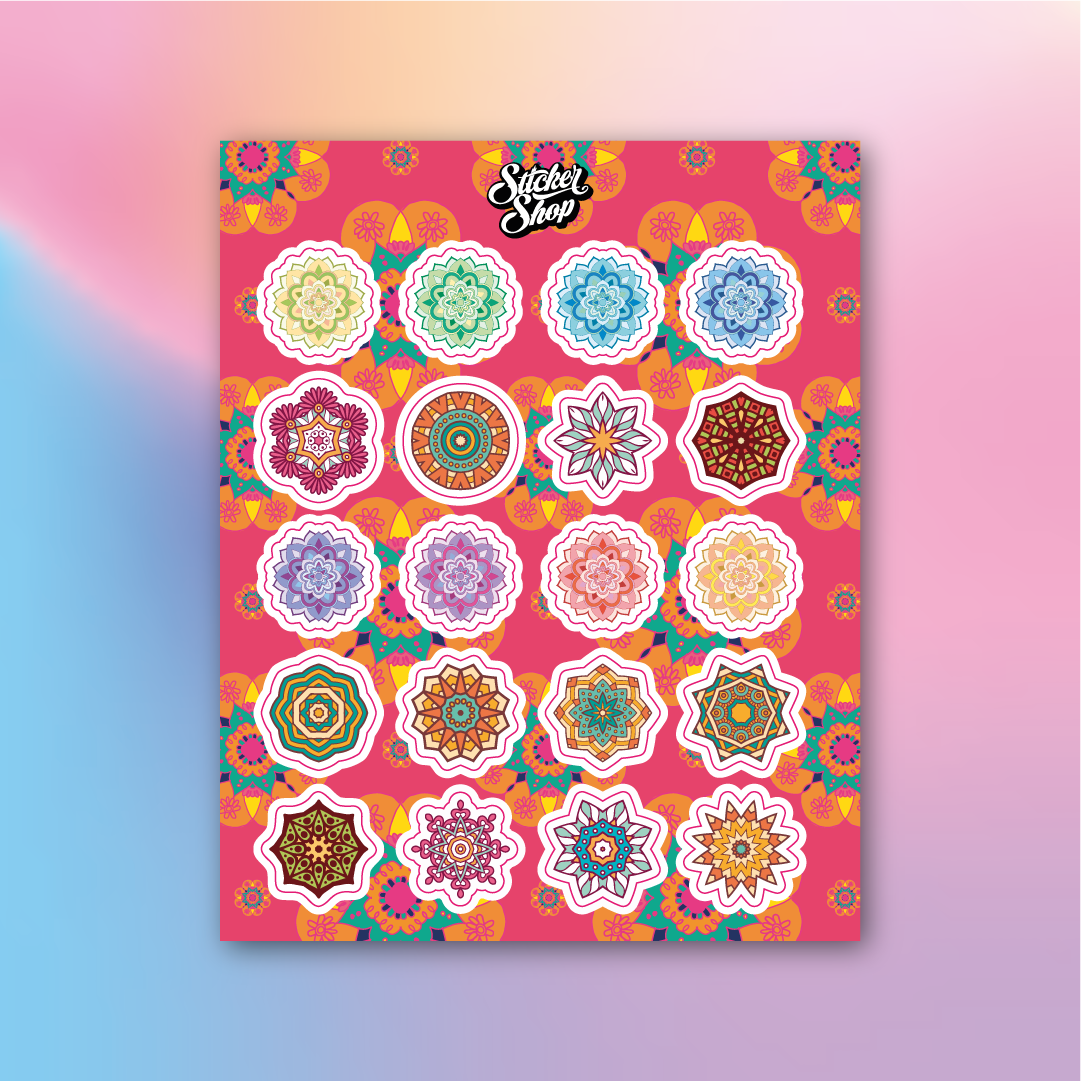 Lámina de Stickers de Mandalas