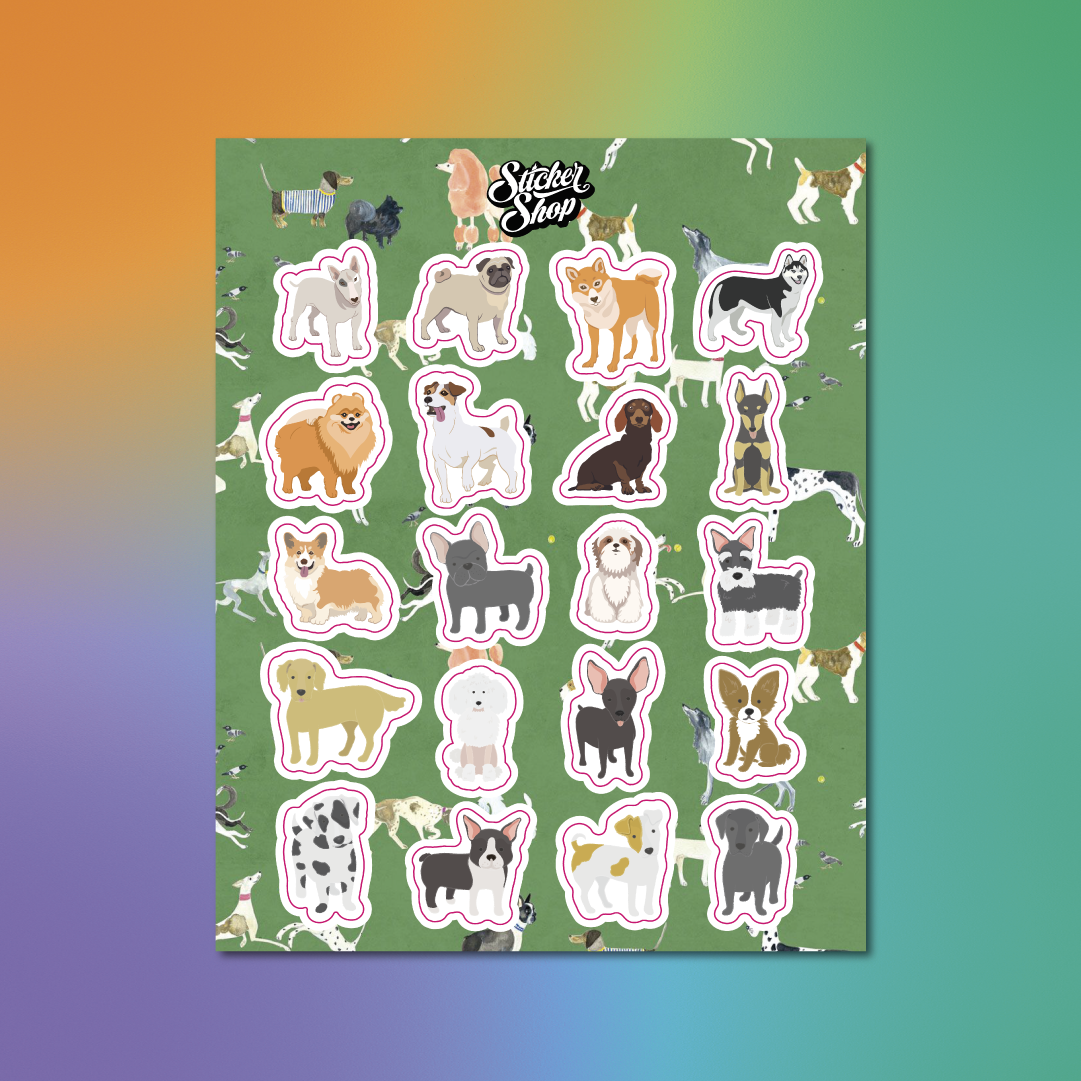 Lámina de Sticker de Perros