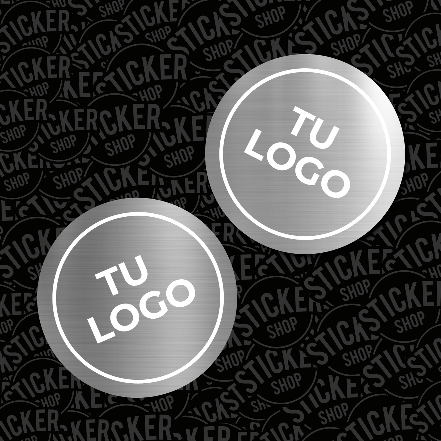 Stickers Plateados con Tinta Blanca