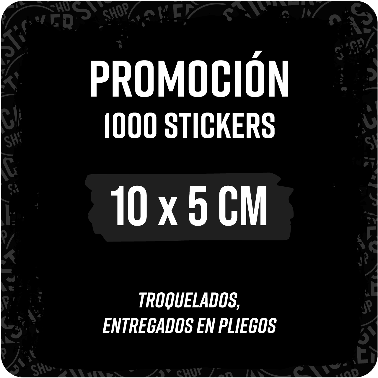 1.000 stickers de 10x5 cm