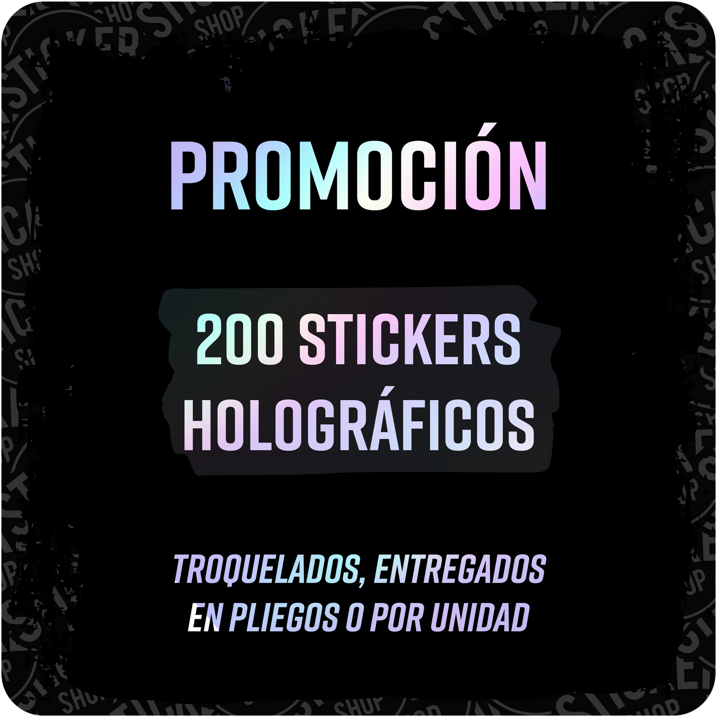 200 stickers de vinilo Holográfico