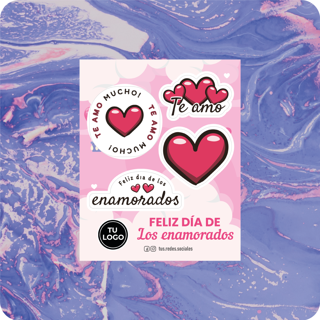 Lamina de Stickers del día de los enamorados