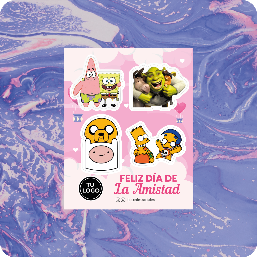 Lamina de Stickers del Día de la Amistad