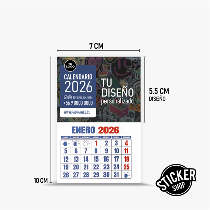 Mini Calendario Magnético 2026 de 7x10 cm