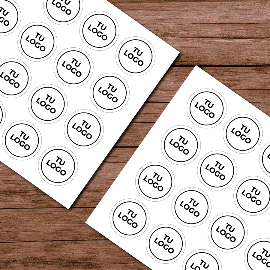 Stickers de papel · Blanco semibrillo
