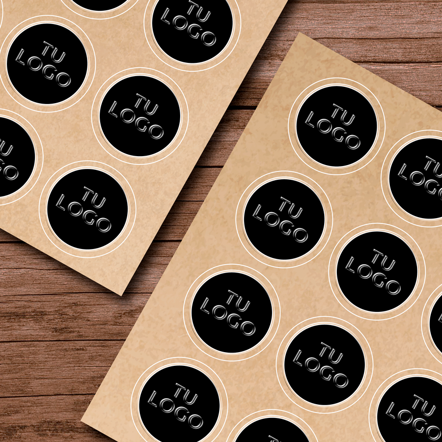 Kraft Sticker Stickers de papel · Kraft adhesivo con barniz sectorizado – StickerShopcl