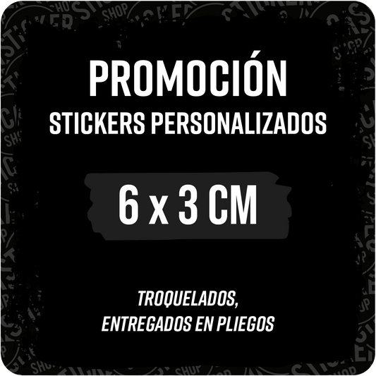 Promoción Stickers 6x3 cm