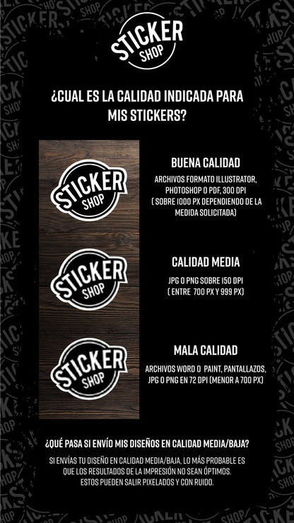 Stickers de 6x6 centímetros