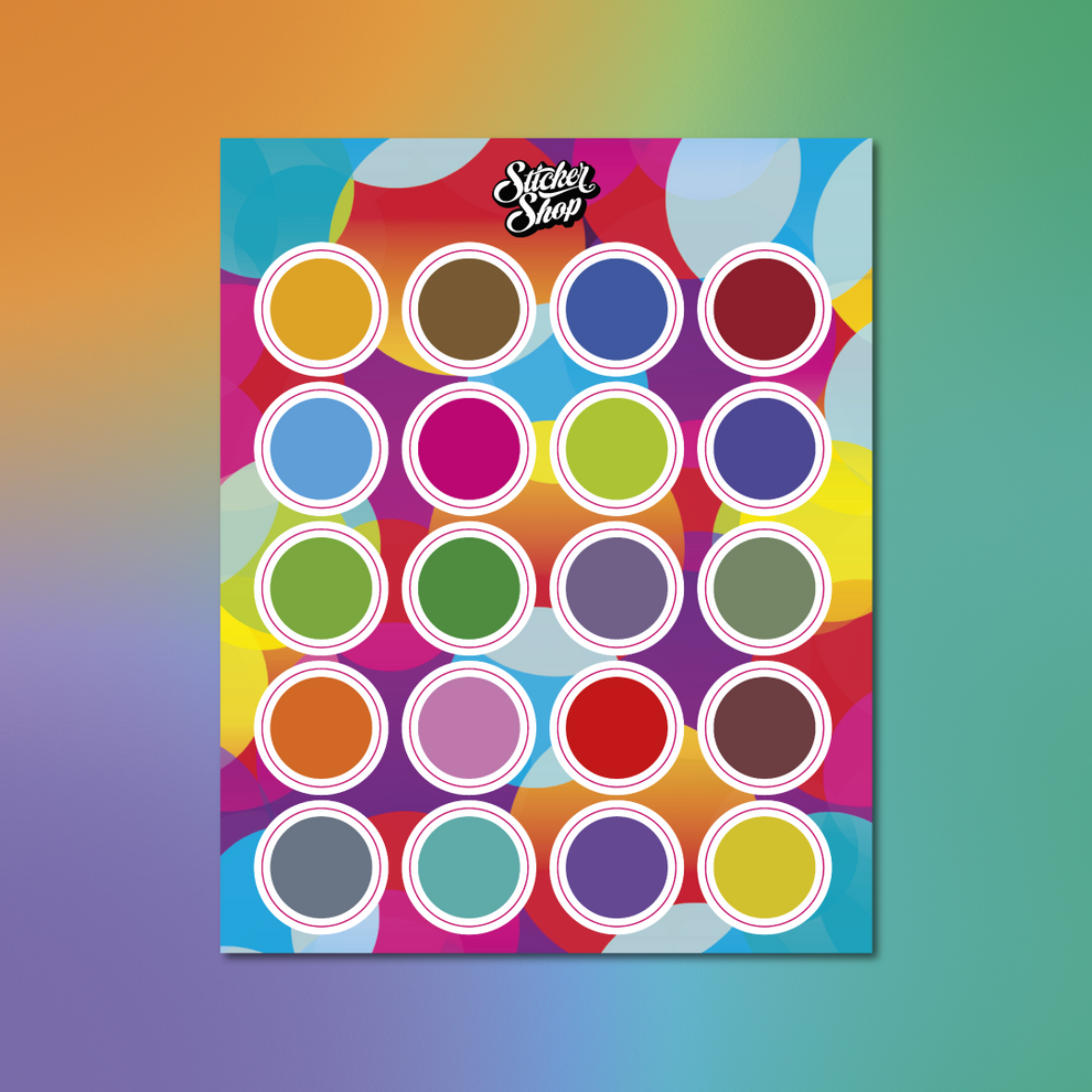 Lámina De Stickers De Círculos Stickershopcl