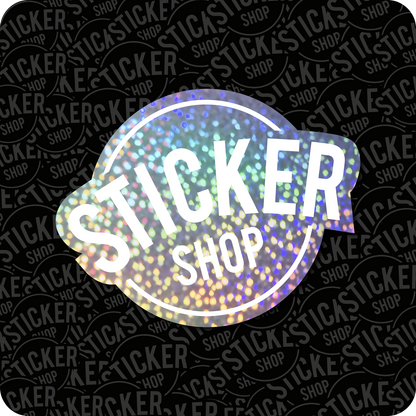 Stickers Holográficos Glitter con Tinta Blanca