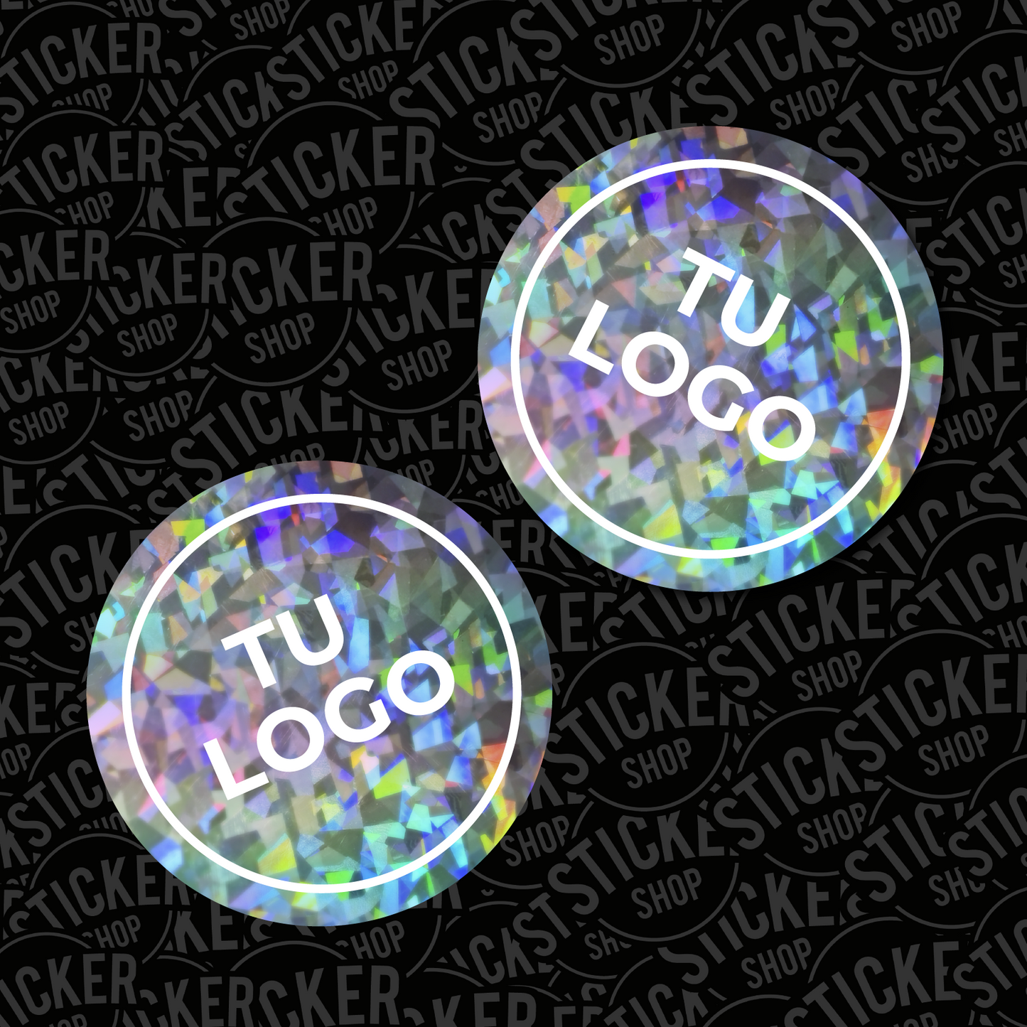 Stickers Holográficos Cristal con Tinta Blanca