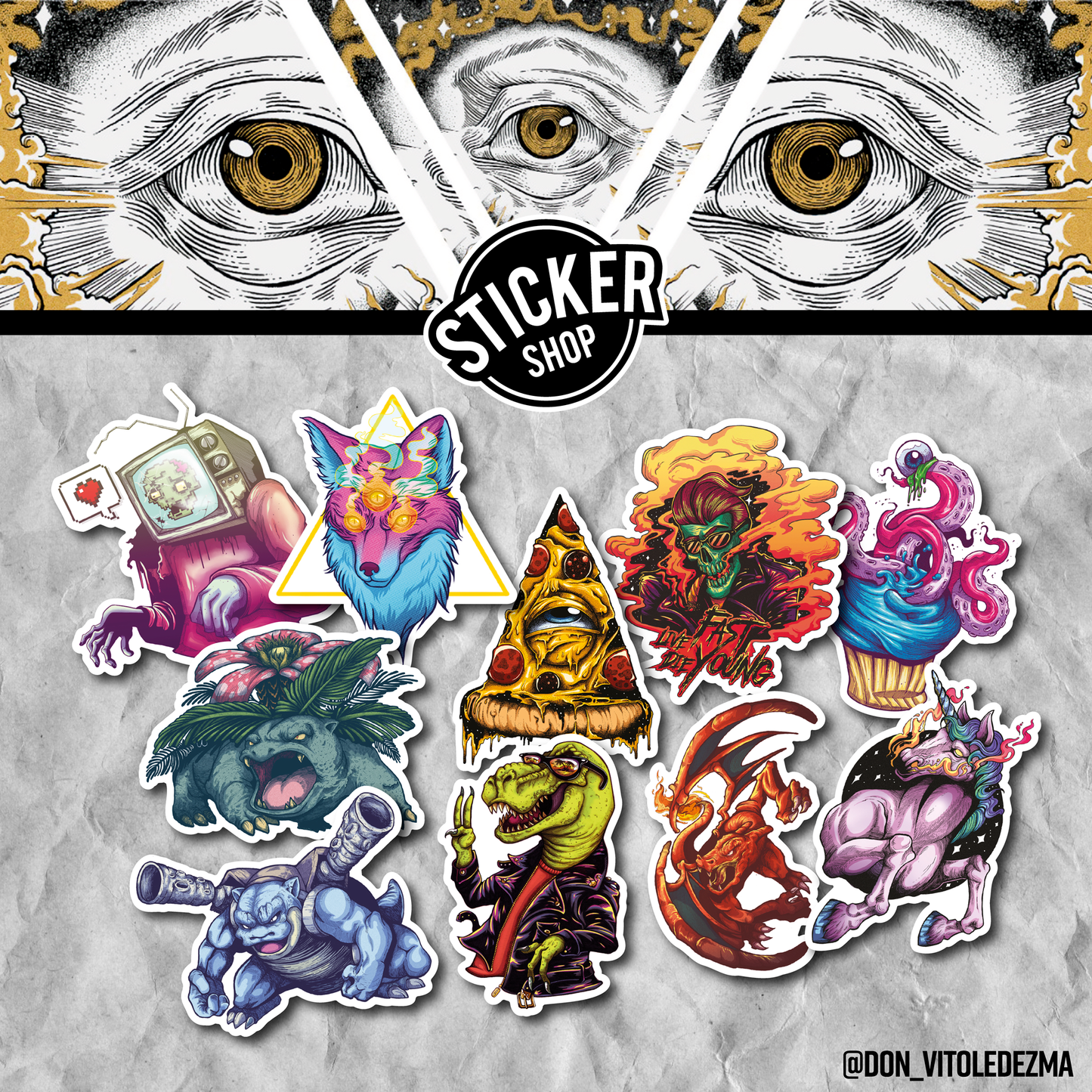 Pack de stickers N55 (Ilustrador: Victor Ledezma)