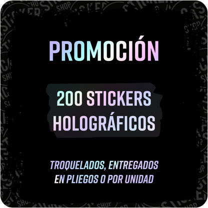 200 stickers de vinilo Holográfico