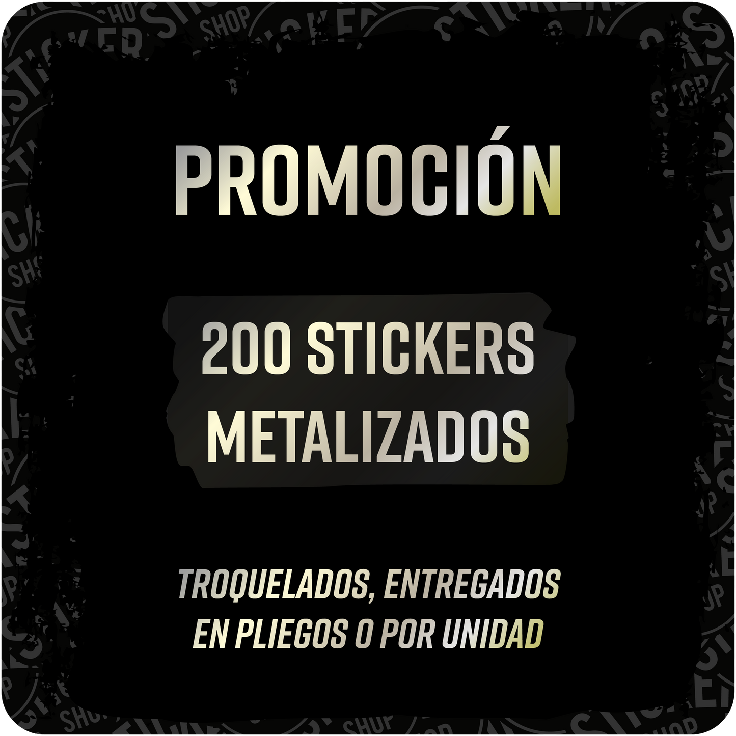 200 stickers de vinilo Metalizado