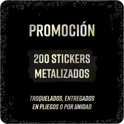 200 stickers de vinilo Metalizado