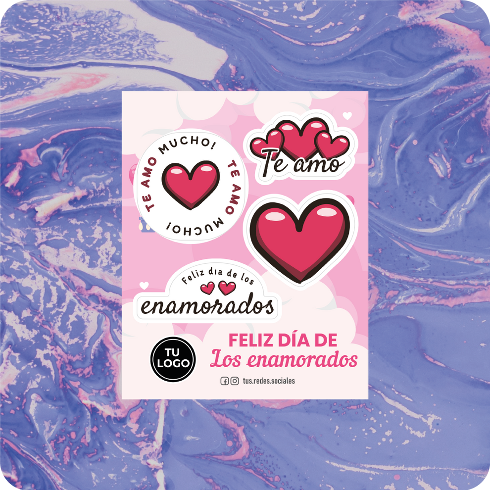 Lamina de Stickers del día de los enamorados