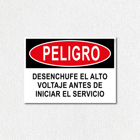 Peligro - Desenchufe alto voltaje