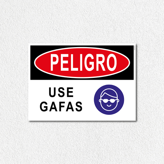 Peligro - Use gafas